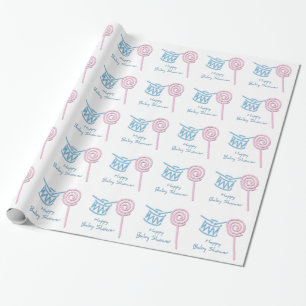Papier Cadeau Papier d'emballage de baby shower heureux