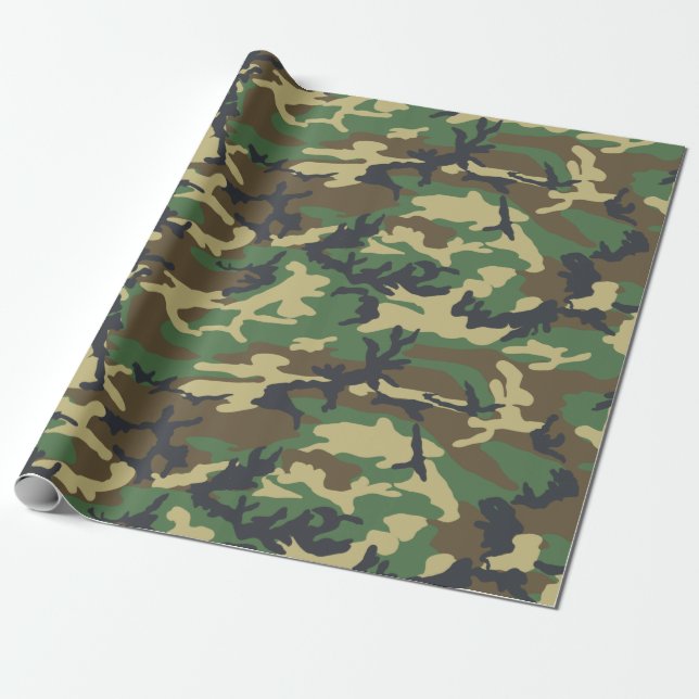 Papier Cadeau Papier d'emballage de camouflage, Wra de camouflag (Déroulé)