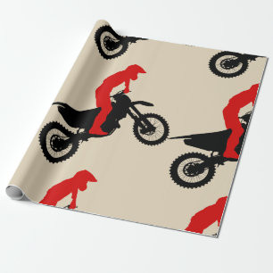 Papier Cadeau Papier d'emballage de cavalier de Motorcross