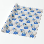 Papier Cadeau Papier d'emballage de chat de Hanoukka<br><div class="desc">Quel papier d'emballage adorable de Chanukah pour tout amoureux des chats !</div>