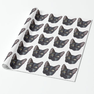 Papier Cadeau Papier d'emballage de chat noir