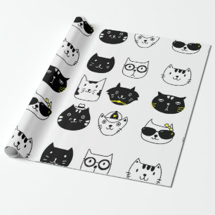 Papier Cadeau Papier d'emballage de chats frais pour toute