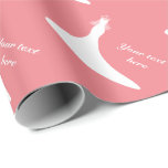 Papier Cadeau Papier d'emballage de douche nuptiale rose de<br><div class="desc">Papier d'emballage nuptiale rose de corail fait sur commande de partie de douche. Enveloppe de cadeau personnalisée avec la robe de mariée/robe avec la conception de voile et le modèle de typographie de manuscrit. Conception élégante de mariage pour la jeune mariée, les demoiselles d'honneur, la domestique de l'honneur etc. Accessoires...</div>