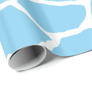 Papier Cadeau Papier d'emballage de girafe de motif bleu de peau