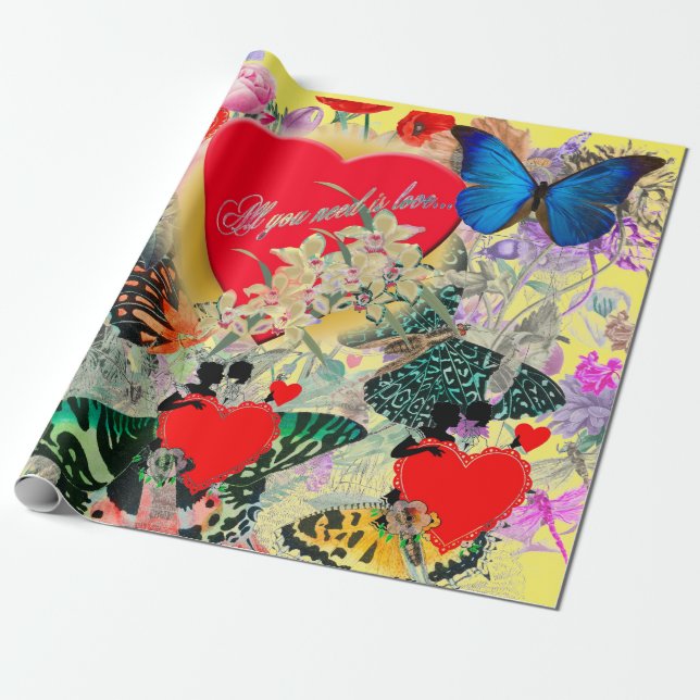 Papier Cadeau Papier d'emballage de la Saint-Valentin (Déroulé)