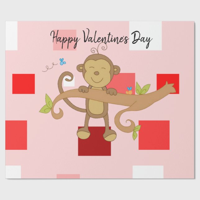 Papier Cadeau Papier d'emballage de la Saint-Valentin (Plat)