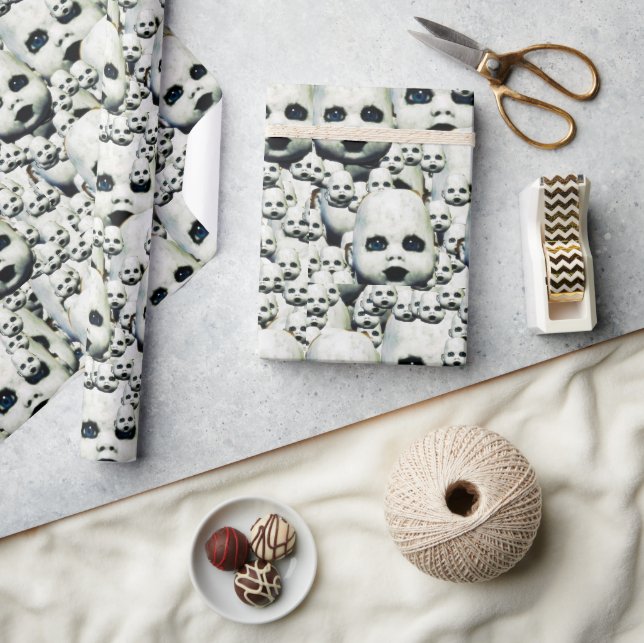 Papier Cadeau Papier d'emballage de la tête de poupée hantée (Artisanat)