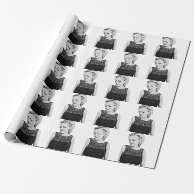 Papier Cadeau Papier d'emballage de lèvres rouges (Déroulé)