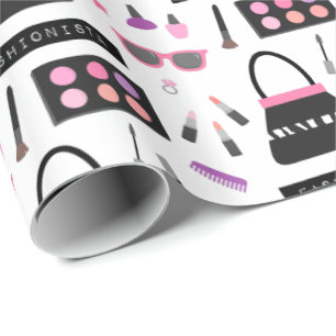 Papier Cadeau Papier d'emballage de mode de maquillage de filles