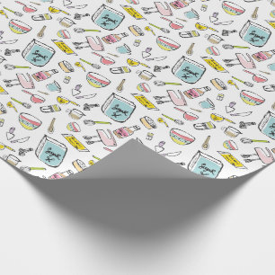 Papier Cadeau Papier d'emballage de motif tiré par la main de