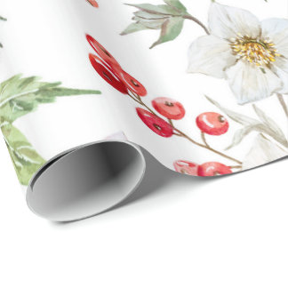 Papier Cadeau Papier d'emballage de Noël (blanc)