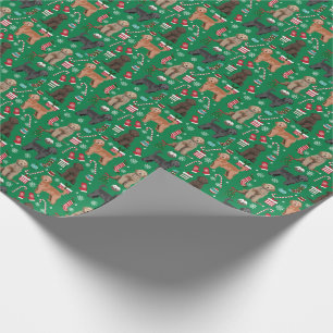 Papier Cadeau Papier d'emballage de Noël Doodle d'or