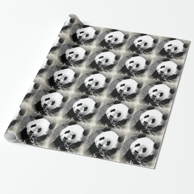 Papier Cadeau Papier d'emballage de Noël Pop Art Panda (Déroulé)