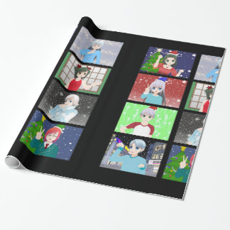 Papier Cadeau Papier d'emballage de Noël style Anime