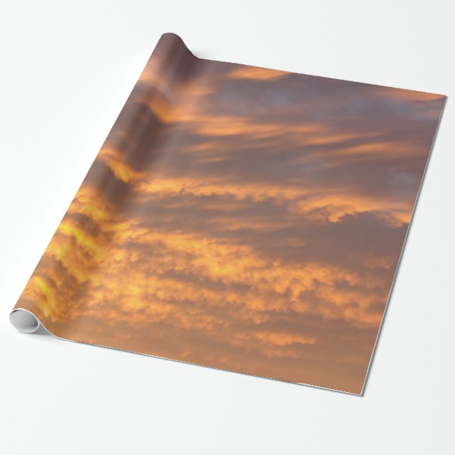 Papier Cadeau Papier d'emballage de nuages de coucher du soleil (Déroulé)