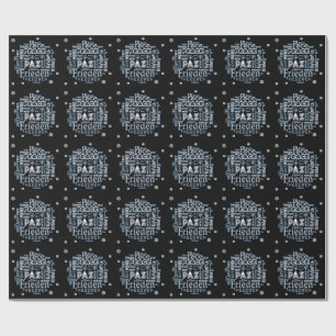 Papier Cadeau Papier d'emballage de paix multilingue Chrome sur
