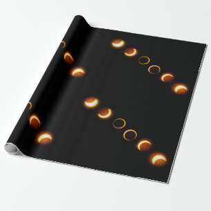 Papier Cadeau Papier d'emballage de phases d'éclipse solaire
