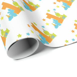 Papier Cadeau Papier d'emballage de premier anniversaire de