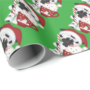 Papier Cadeau Papier d'emballage de vache à cacao de Noël