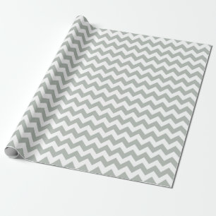 Papier Cadeau Papier d'emballage de zigzag de Chevron de gris
