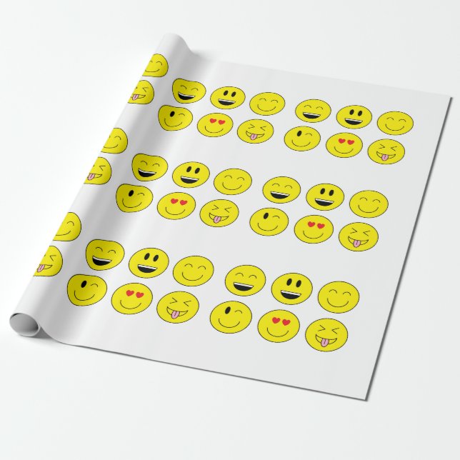 Papier Cadeau Papier d'emballage d'Emoji (Déroulé)