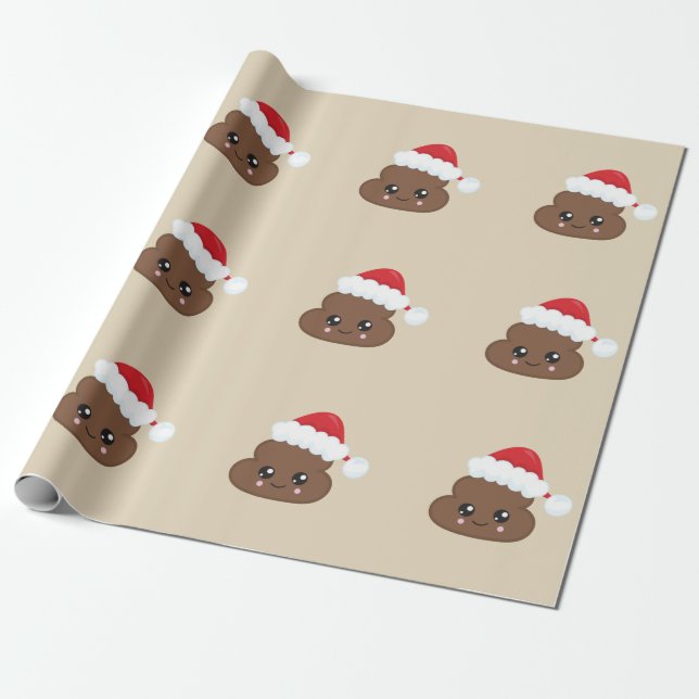 Papier Cadeau Papier d'emballage d'Emoji de dunette de Noël (Déroulé)