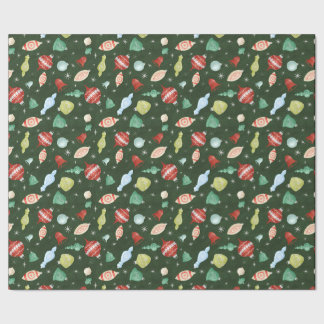 Papier Cadeau Papier d'emballage d'ornement de Noël Vintage