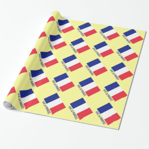 Papier Cadeau Papier d'emballage du drapeau français Vive la F