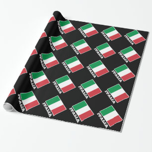 Papier Cadeau Papier d'emballage du drapeau italien Design Tri