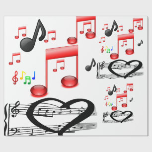 Papier Cadeau Papier d'emballage du musicien de Valentine pour p