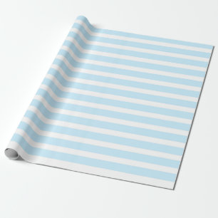 Papier Cadeau Papier d'emballage en pastel de rayures bleues et