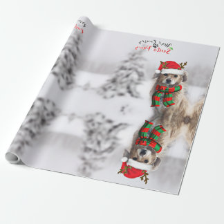 Papier Cadeau Papier d'emballage Festive Dog Christmas