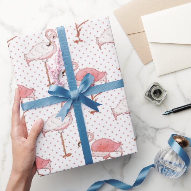 Papier Cadeau Papier d'emballage Flamingo rose de plage (Cadeaux)