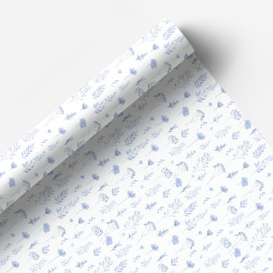 Papier Cadeau Papier d'emballage fleur sauvage bleu foncé