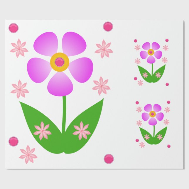 Papier Cadeau papier d'emballage floral (Plat)
