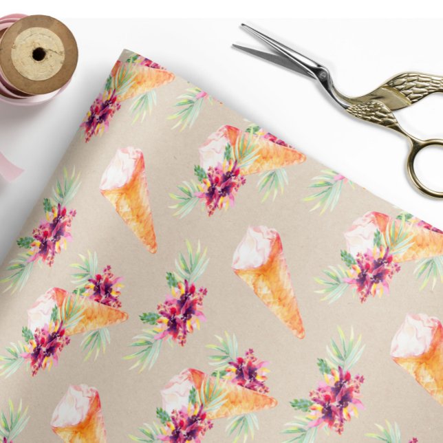 Papier Cadeau Papier d'emballage floral pour enterrement de vie  (Créateur téléchargé)