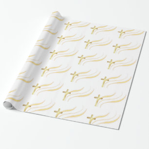 Papier Cadeau Papier d'emballage Gold Cross