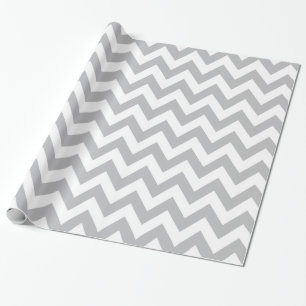 Papier Cadeau Papier d'emballage gris-clair et blanc de Chevron