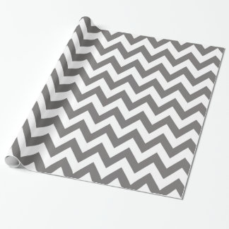 Papier Cadeau Papier d'emballage gris-foncé et blanc de Chevron