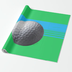 Papier Cadeau Papier d'emballage mat à bille de golf grand