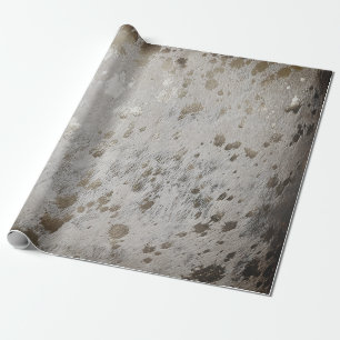 Papier Cadeau Papier d'emballage métallique Gold Cowhide