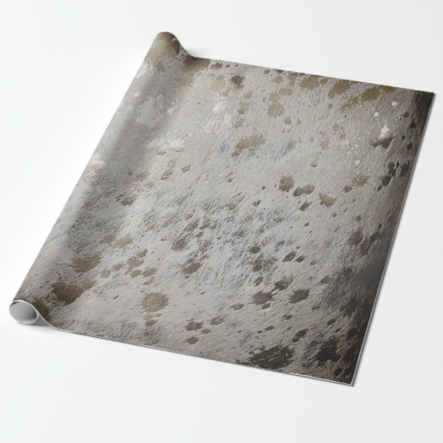 Papier Cadeau Papier d'emballage métallique Gold Cowhide (Déroulé)