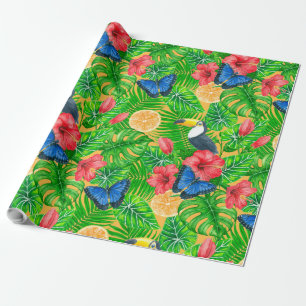 Papier Cadeau Papier d'emballage motif tropical