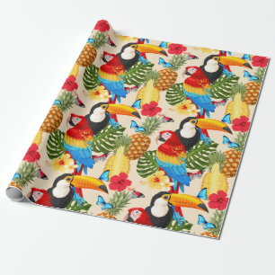 Papier Cadeau Papier d'emballage motif tropical