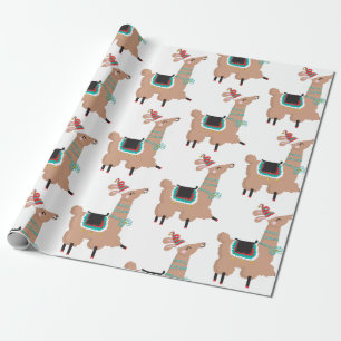 Papier Cadeau Papier d'emballage Noël Llama