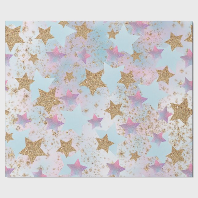 Papier Cadeau Papier d'emballage Noël Star (Couture)