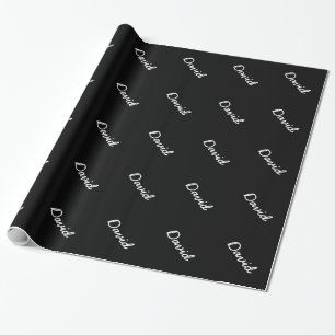 Papier Cadeau Papier d'emballage noir et blanc pour hommes avec