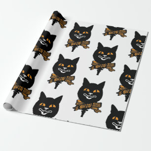 Papier Cadeau Papier d'emballage NOIR HALLOWEEN de CAT de l'ART