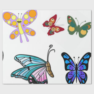 Papier Cadeau Papier d'emballage papillon pour enfants