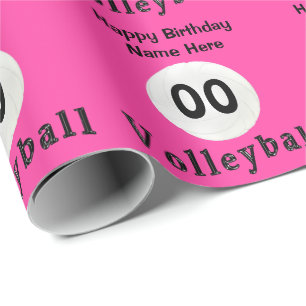 Papier Cadeau Papier d'emballage PERSONNALISÉ de volleyball rose